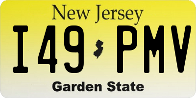 NJ license plate I49PMV