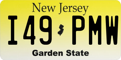 NJ license plate I49PMW