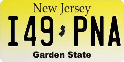 NJ license plate I49PNA