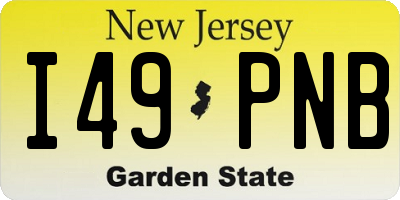 NJ license plate I49PNB
