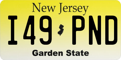 NJ license plate I49PND
