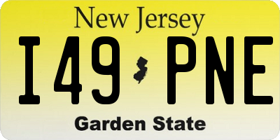 NJ license plate I49PNE