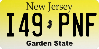 NJ license plate I49PNF