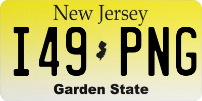 NJ license plate I49PNG
