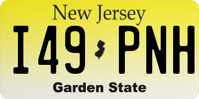 NJ license plate I49PNH