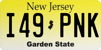 NJ license plate I49PNK