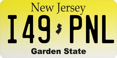 NJ license plate I49PNL