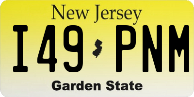 NJ license plate I49PNM
