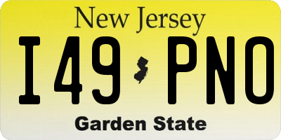 NJ license plate I49PNO