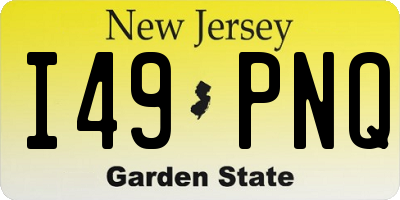 NJ license plate I49PNQ