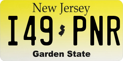 NJ license plate I49PNR