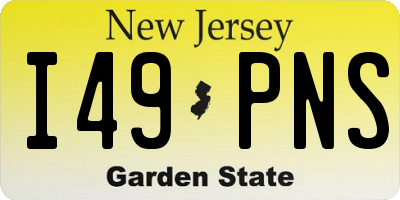 NJ license plate I49PNS