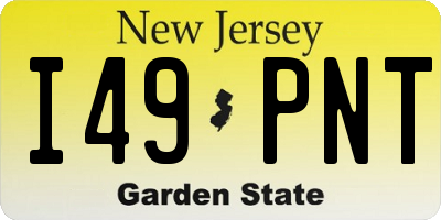 NJ license plate I49PNT