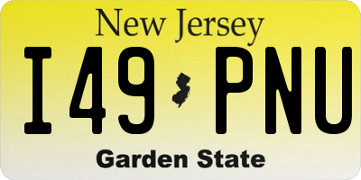 NJ license plate I49PNU