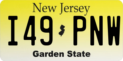 NJ license plate I49PNW