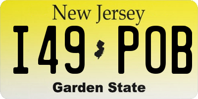 NJ license plate I49POB