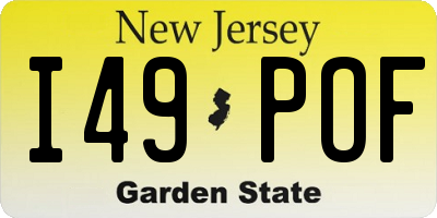 NJ license plate I49POF