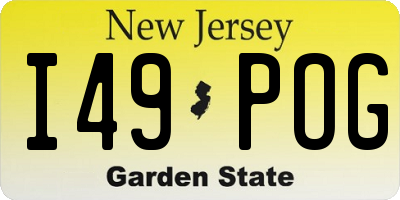 NJ license plate I49POG