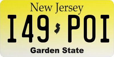 NJ license plate I49POI