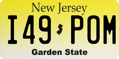 NJ license plate I49POM