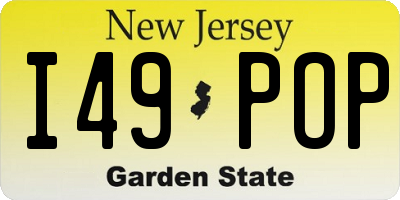 NJ license plate I49POP
