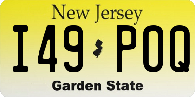 NJ license plate I49POQ