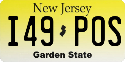 NJ license plate I49POS