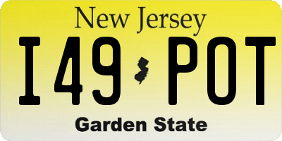 NJ license plate I49POT
