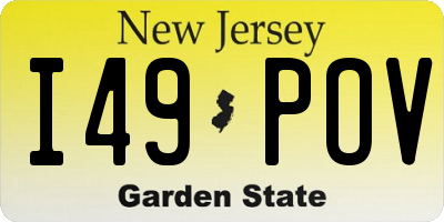 NJ license plate I49POV