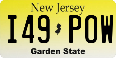 NJ license plate I49POW