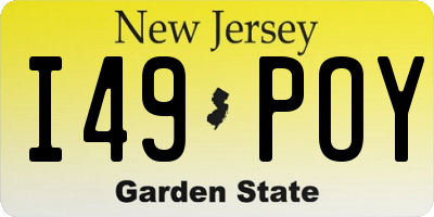 NJ license plate I49POY