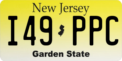 NJ license plate I49PPC