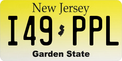 NJ license plate I49PPL