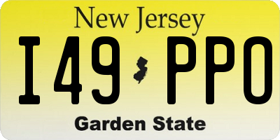 NJ license plate I49PPO