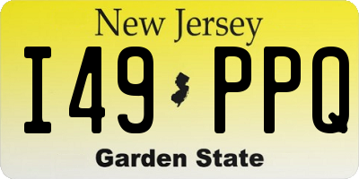 NJ license plate I49PPQ