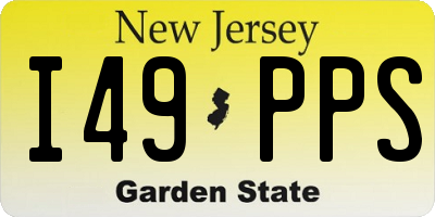 NJ license plate I49PPS