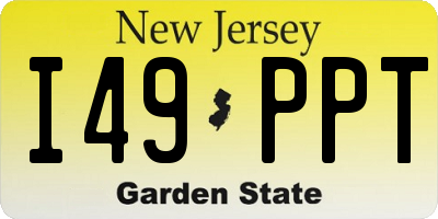NJ license plate I49PPT
