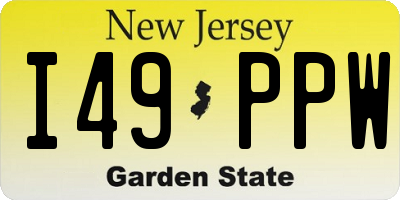 NJ license plate I49PPW
