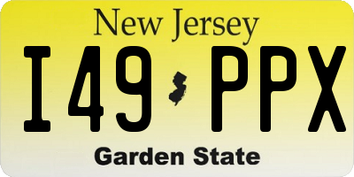 NJ license plate I49PPX