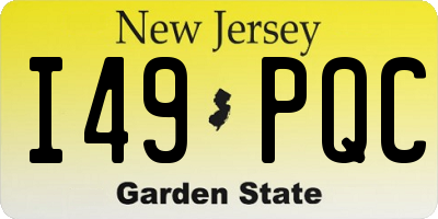 NJ license plate I49PQC
