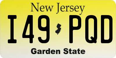 NJ license plate I49PQD