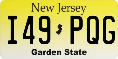 NJ license plate I49PQG