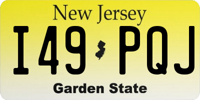 NJ license plate I49PQJ