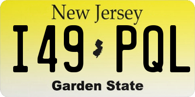 NJ license plate I49PQL
