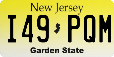NJ license plate I49PQM