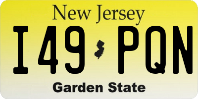 NJ license plate I49PQN