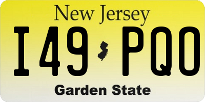 NJ license plate I49PQO