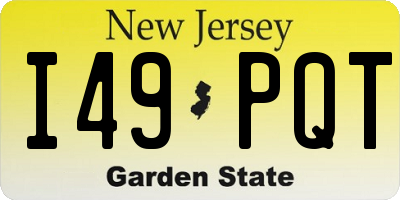 NJ license plate I49PQT