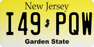 NJ license plate I49PQW