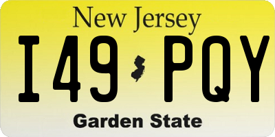 NJ license plate I49PQY